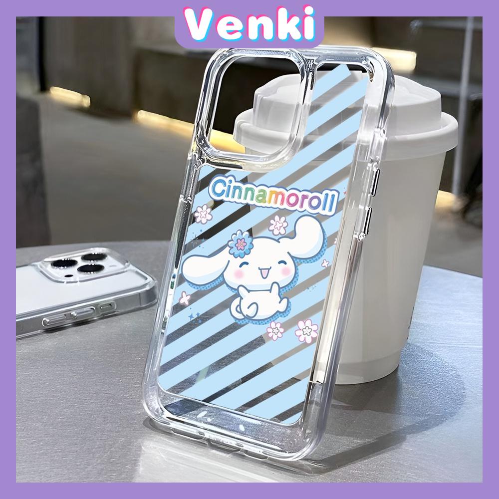 VENKI - Untuk iPhone 11 Case Clear Space Hard Acrylic Case Shockproof Protection Camera Cute Cartoon Long-eared Dog Kompatibel dengan iPhone 14 13 Pro Max iPhone 12 Pro Max XR 7 8Plus