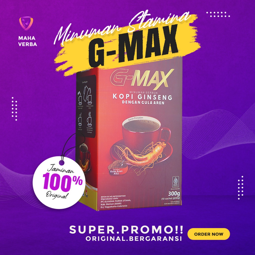 G MAX PROMO | COFFEE LAKI KOPI GMAX PENAMBAH STAMINA PRIA DEWASA ORIGINAL 1 Box