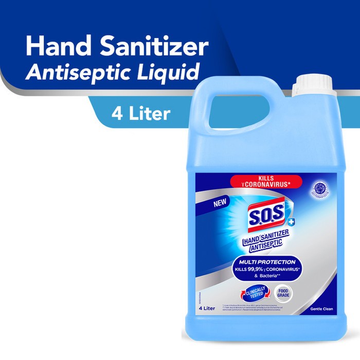 SOS Hand Sanitizer Antiseptic Jerigen 4 Liter
