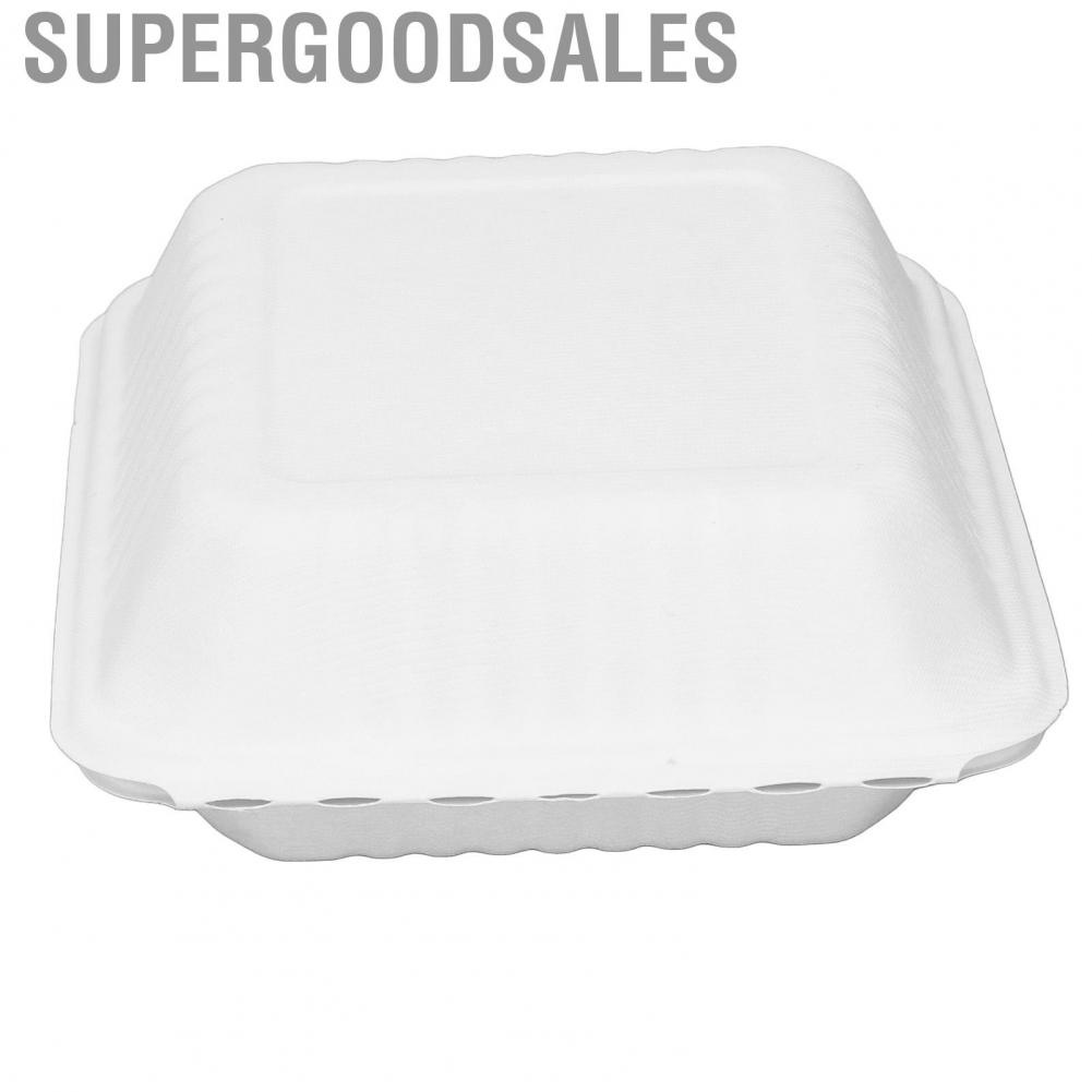 Supergoodsales Disposable  Boxes Take Out  Resistant Compostable Microwave Safe with Clamshell for Restaurants