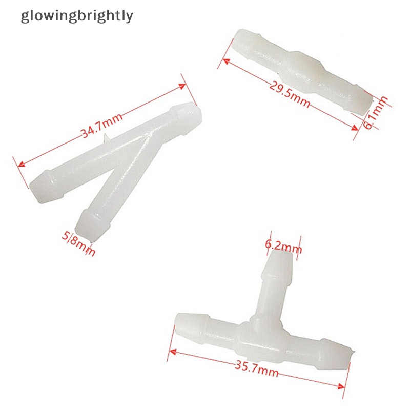 [glowingbrightly] 15pcs Sambungan Pipa Wiper Mobil T Y I Type Windshield Washer Pipe Nozzle Wiper Pembersih Selang Air Sambungan Tabung Aksesoris Mobil TFX
