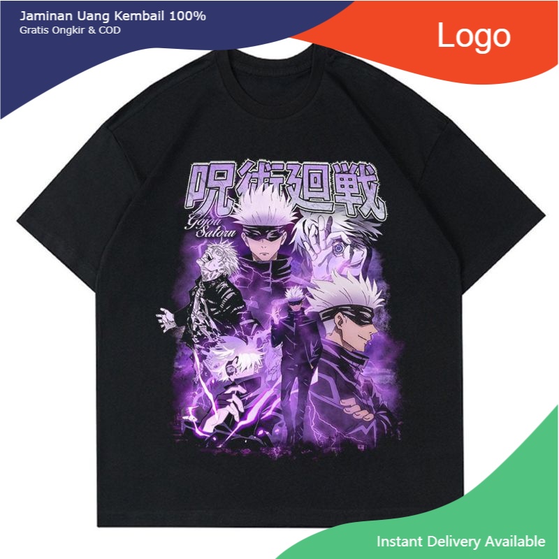 KAOS VINTAGE ANIME JUJUTSU KAISEN - GOJO SATORU | RAP TEE GOJO SATORU | T-SHIRT BAJU JAPAN MANGA