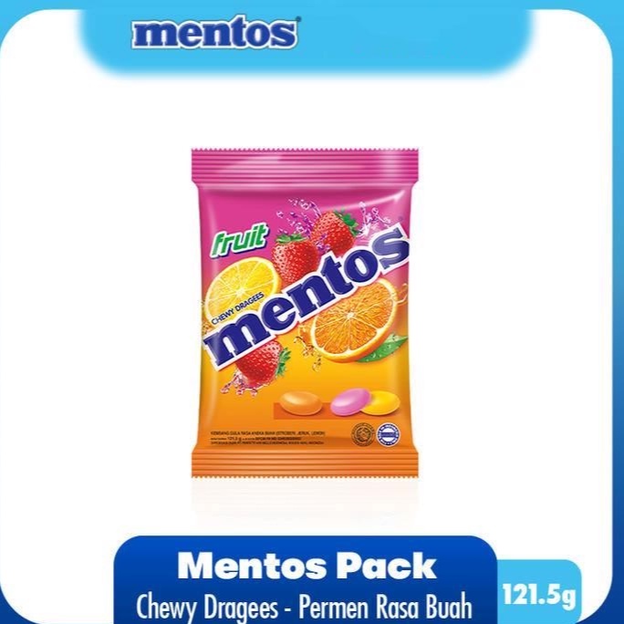 

Mentos Chewy Dragees Fruit Pack Permen Kenyal Rasa Buah isi 50 butir ORIGINAL