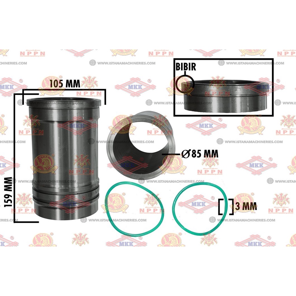 CYLINDER LINER W/ORING [BIBIR] (MKK) R100-NEW