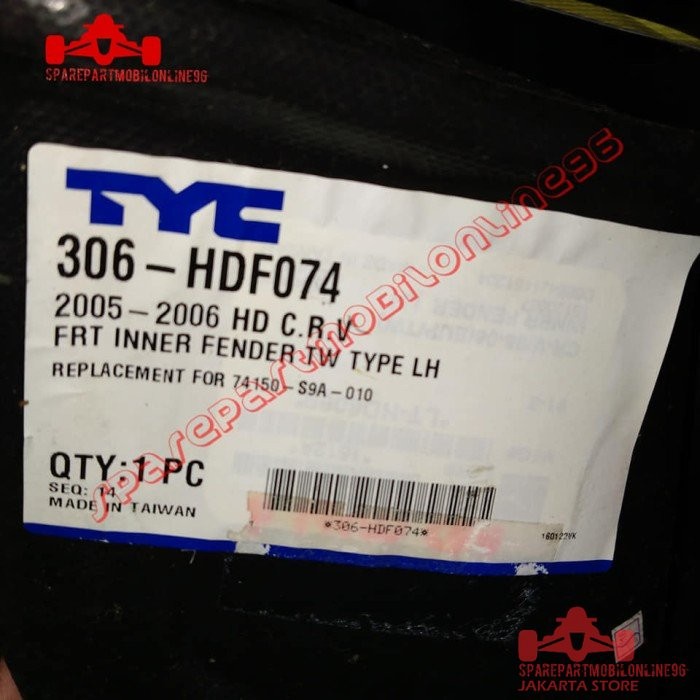 Inner Liner Fender Depan Honda CRV GEN 2 2005 2006 TAIWAN