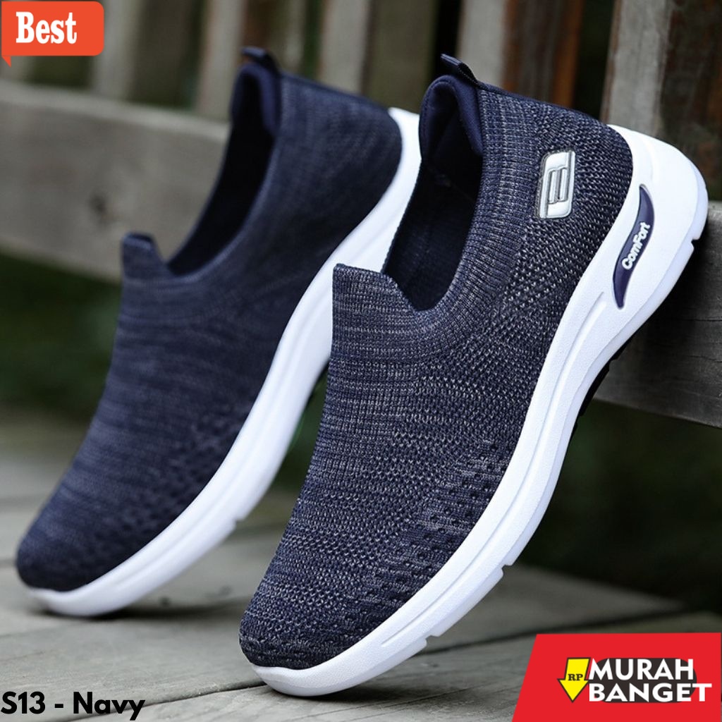 Sneakers pria terbaru- SEPATU SNEAKERS COWO TANPA TALI SUPER NYAMAN DAN KEREN IMPORT ORIGINAL S13