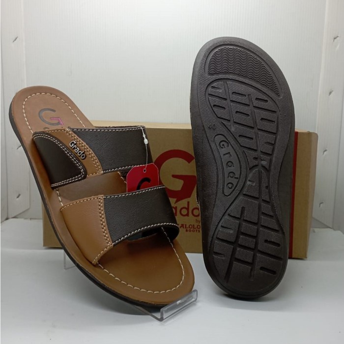 Sandal pria Grado by Pakalolo GAD 02 Brown.Sandal pria grado original BY PAKALOLO