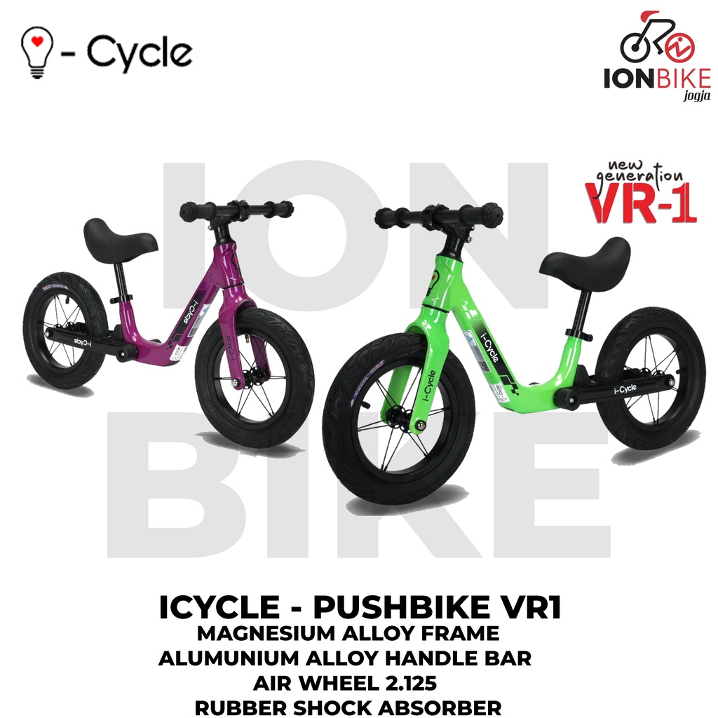 Pushbike Icycle VR1 Magnesium Balance Bike Push Bike I-cycle i Cycle Terbaru Ringan Murah Sepeda Kes