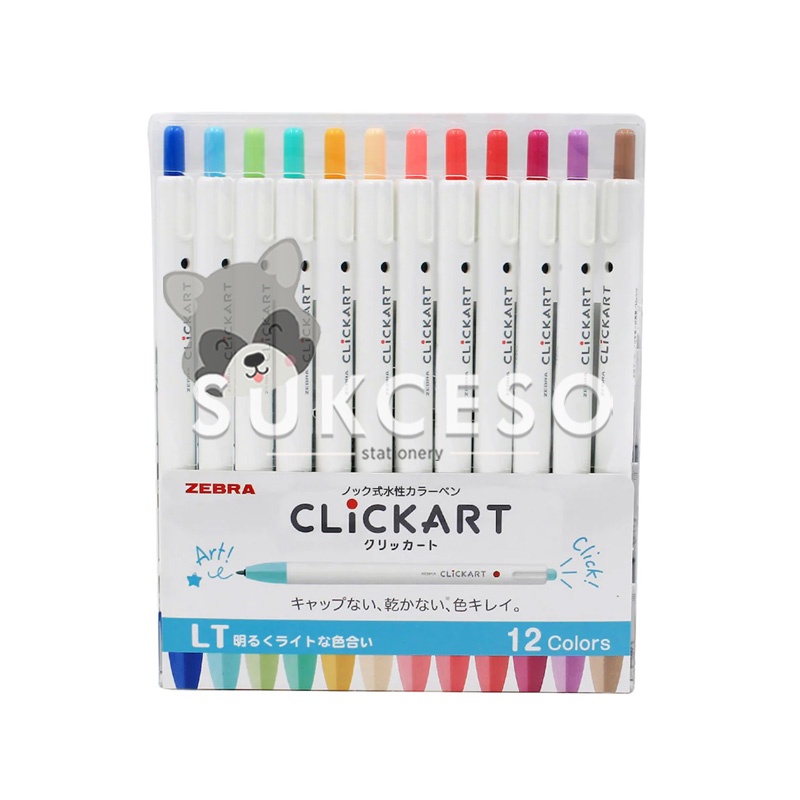 

Zebra Click Art 12 Warna Set Light Color LT 0.6mm