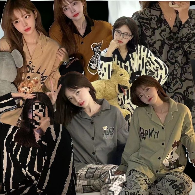 SETELAN SETCEL ONE SET BAJU TIDUR PIYAMA PP WANITA DEWASA SPANDEK KATUN IMPORT KOREA BUSUI LENGAN PA