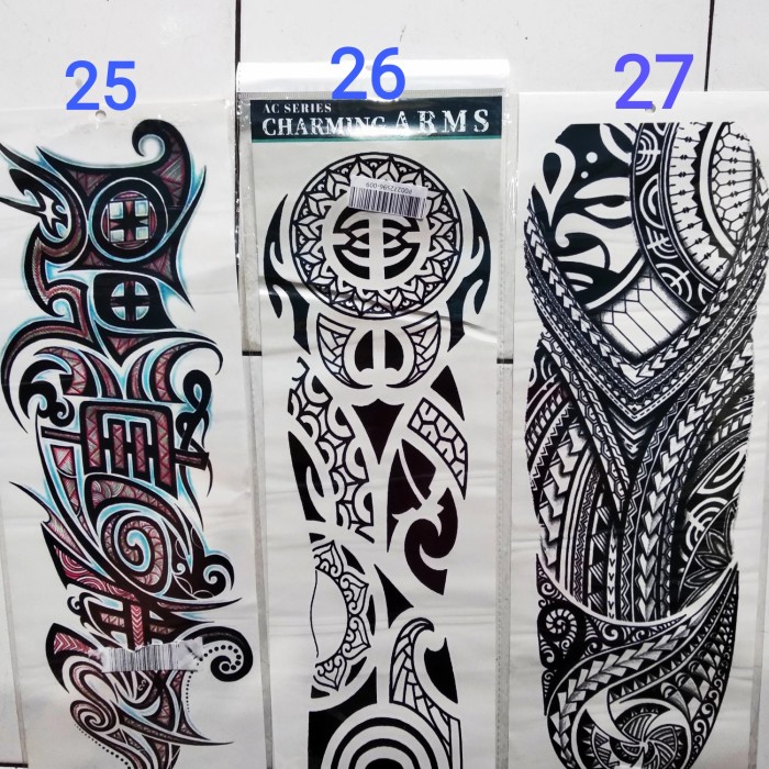 tato temporer tattoo temporary full lengan 47x20cm