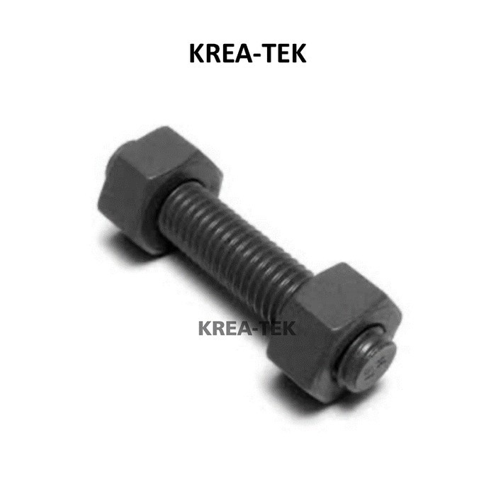 Baut Mur 8.8 HTB M20 x 90 mili Baja Hitam M 20 x 90 mm / 9 CM