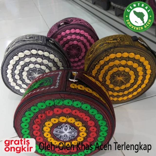 Tas cewek motif kerawang Gayo / tas selempang cewek / tas rotan kain khas aceh UKURAN BESAR