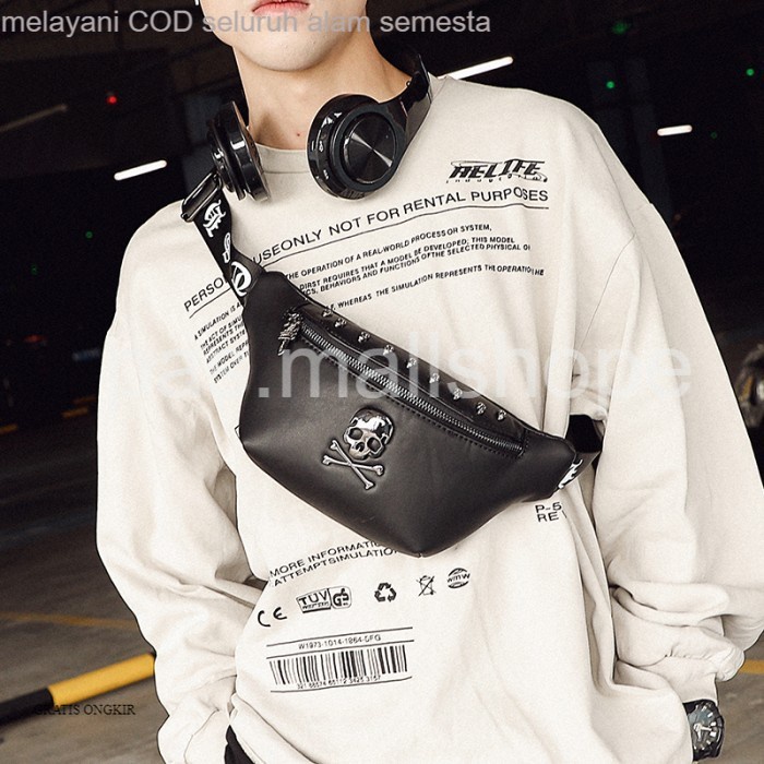 Tas Selempang Kulit Pria Sling Bag Waist Bag Kulit Import Pirate
