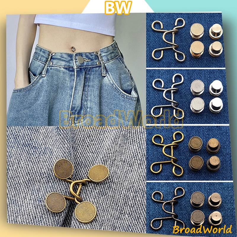 Kancing Jeans Kait / Kancing Jeans Adjustable / Set Kancing Pengecil Jeans / Kancing Jeans Logam / K