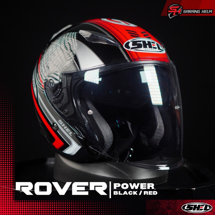 SHEL Rover Power - Helm Half Face | SHEL Motif | Shel Power | Shel Ori | SNI | Helm Murah