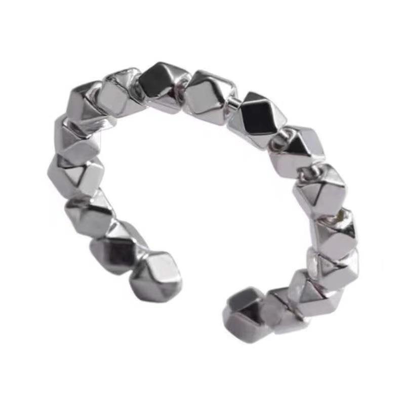 Pasang baru gaya retro pasang perak cincin pasangan perak pasangan minoritas wanita desain cincin berlapis perak pembukaan mewah ringan sederhana