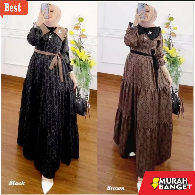 Tren baju lebaran wanita 2023- GAMIS PRICIA GG TERBARU VIRAL KEKINIAN 2022 // GAMIS PRICIA KERAH POL