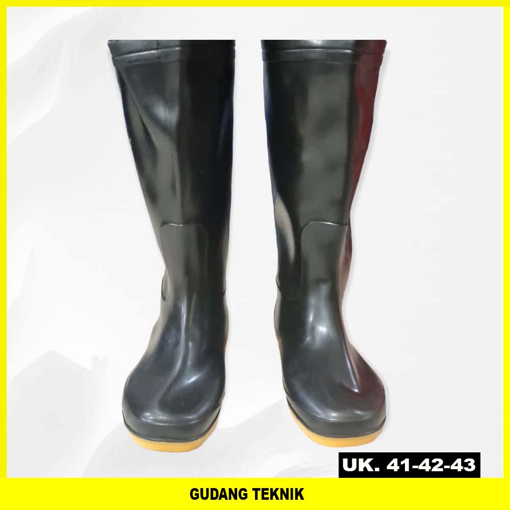 Sepatu boot Hitam Pria wanita /unisex Panjang / Sepatu Boot Karet Elastis Lentur Wilmer