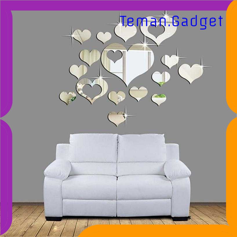 TG -  ART SOLEDI Sticker Dekorasi Dinding Love Mirror Acrylic 16 PCS - SL08