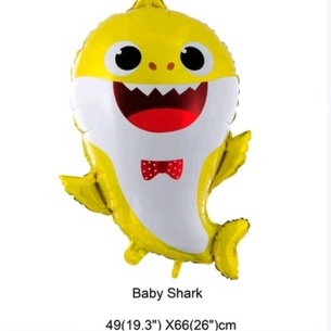 Balon Baby Shark Shape 60cm / Balon Foil Karakter Shark