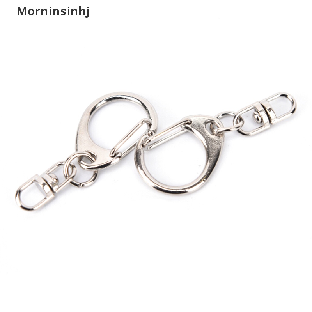 Mornin 10 Pcs DIY Dipoles Perak Keyring Keychain Split Ring Pendek Rantai Key Rings id