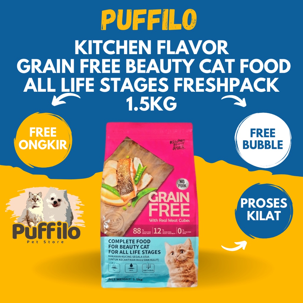 Kitchen Flavor Grain Free Beauty Cat Food All Life Stages Freshpack 1.5kg