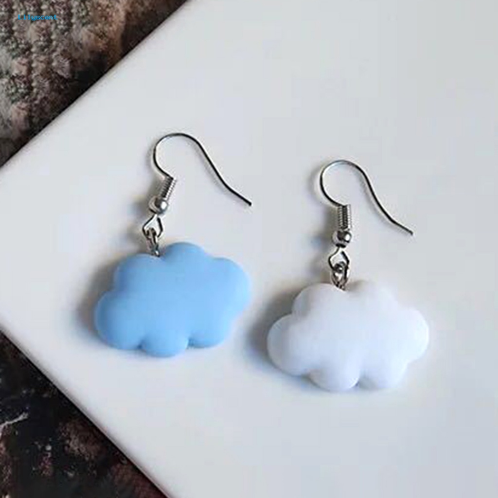 Lilyscent Anting Menjuntai Bentuk Awan Lucu Ear Hook Weather Jewelry Aksesori Untuk Anak Perempuan