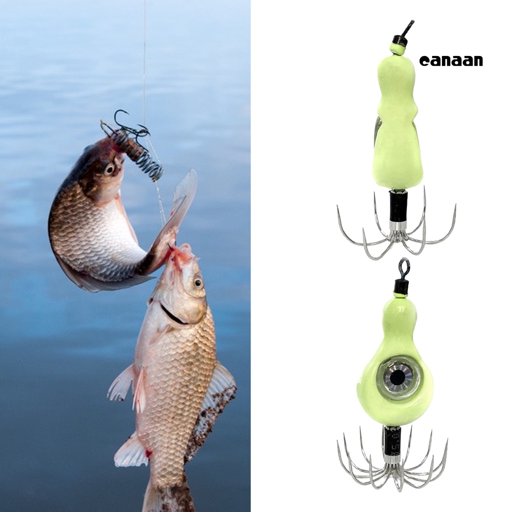 Cnn-pengait Mancing Lampu Kedip Tidak Mudah Tekuk Ringan Luminous Spinner Lure Squid Hook Untuk Angling