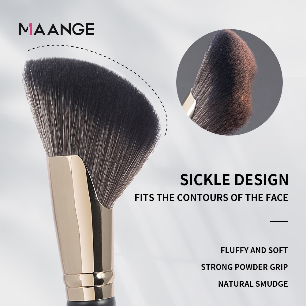 MAANGE 1PCS Brush Make Up Premium Kuas Kontur Sabit / Kuas Alis / Eyeliner Brush / Kuas Bibir Bulat / Kuas Bedak Perona Pipi Foundation Bulu Lembut Dan Halus