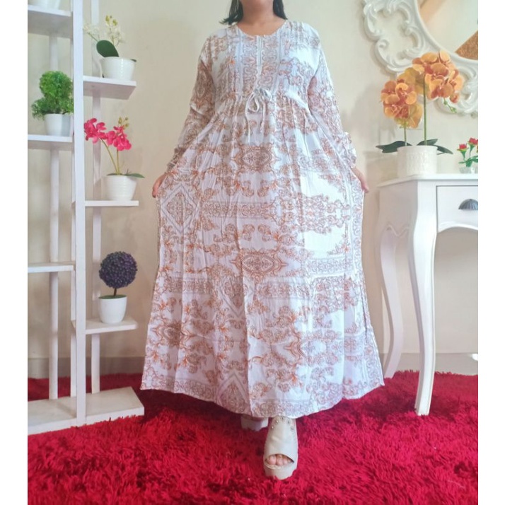 Terbaru ✨ Gamis Syari Wanita Gamis Rayon Ori Polkadot Canda Series Jumbo Ld 120Cm By Katalog Daster 