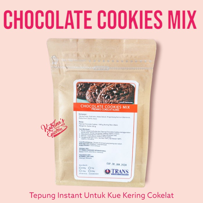 

COD- Trans Chocolate Cookies Mix Premix Dark Chocolate Kukis