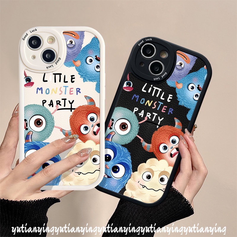 IPHONE Case Huruf Monster Kecil Yang Lucu Trendi Kompatibel Untuk Iphone11Xr 13 7plus 13 11 12 14 Pro Max7 6s 6 8 plus XS X Max SE 2020 Kartun Doodle Ponsel Lembut Tpu Penutup Belakang