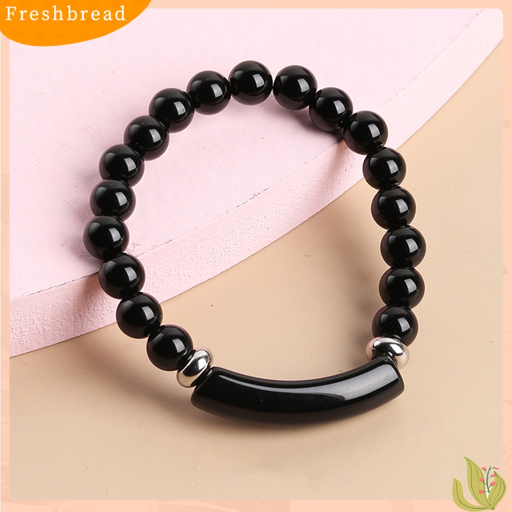 &lt; Freshbread &gt; Wanita Gelang 8mm Bulat Manik-Manik Batu Alam Elegan Merah Muda Faux Kristal Jembatan Wanita Gelang Fashion Perhiasan