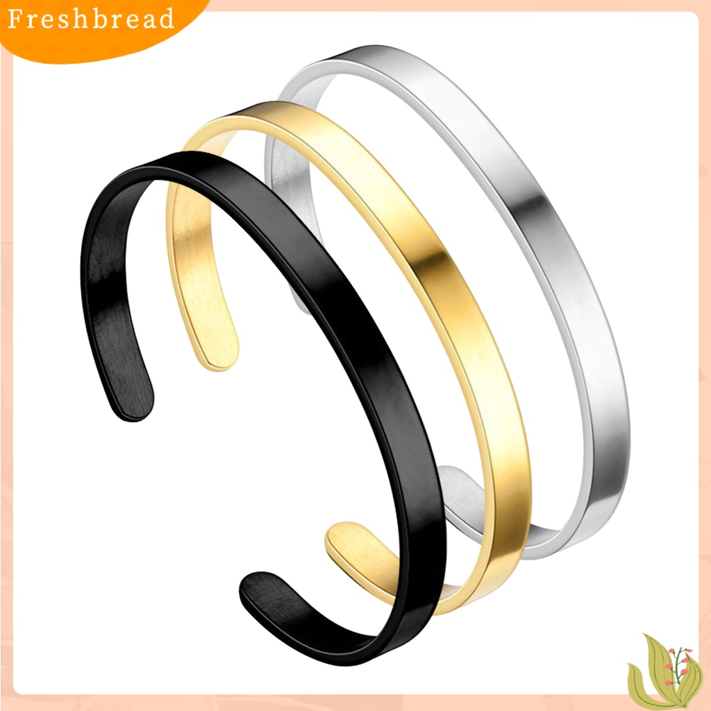 &lt; Freshbread &gt; Gelang Pria Halus Adjustable Anti Karat Warna Solid Wanita Bangle Dewasa Dekorasi