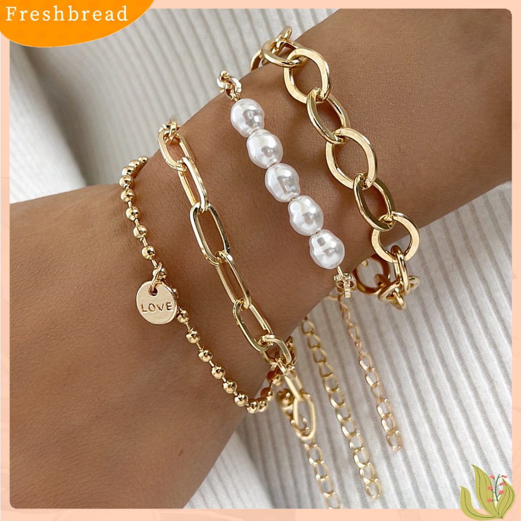 &lt; Freshbread &gt; 3Pcs Gelang Wanita Love Adjustable Jewelry Gelang Bohemian Elegan Untuk Pantai