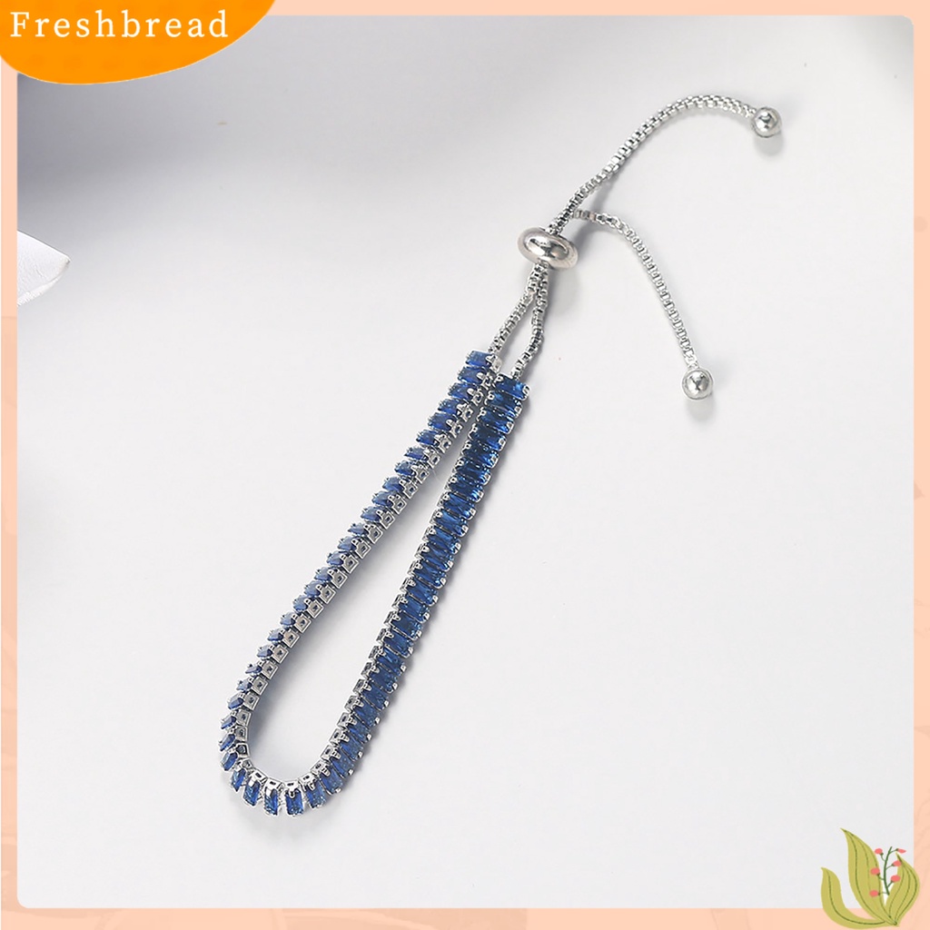 &lt; Freshbread &gt; Gelang Berlian Imitasi Hias Rantai Tangan Adjustable Aksesori Perhiasan Fashion Untuk Pesta