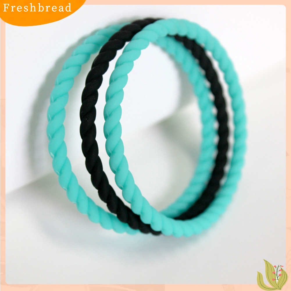 &lt; Freshbread &gt; Perempuan Silikon Twist Gelang Fashion Olahraga Bangle Gelang Perhiasan Hadiah