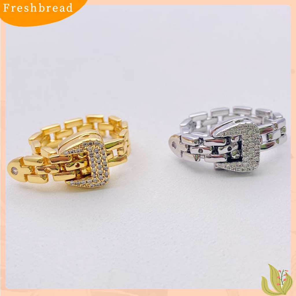 &lt; Freshbread &gt; Cincin Wanita Bergaya Adjustable Cincin Rantai Tahan Air Dapat Diputar Untuk Hadiah