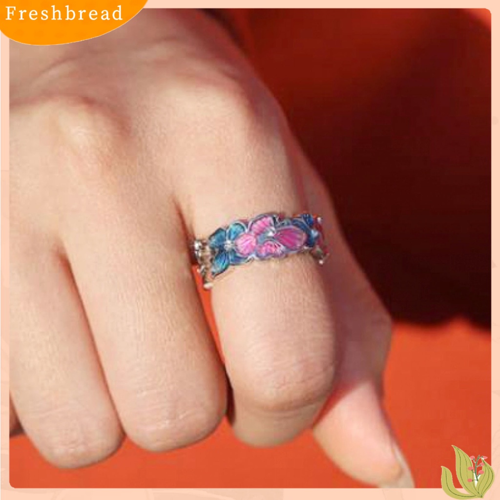 &lt; Freshbread &gt; Kupu-Kupu Bentuk Wanita Cincin Warna-Warni Paduan Bentuk Bunga Berongga Pernikahan Cincin Perhiasan Aksesori