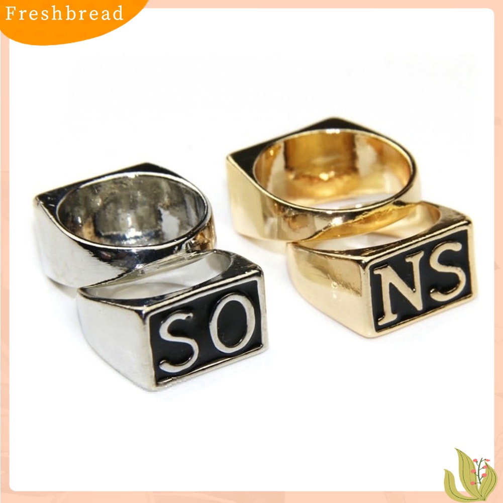 &lt; Freshbread &gt; 2Pcs/set Punk Stainless Steel Sons of Anarchy Couple Finger Rings Perhiasan Hadiah