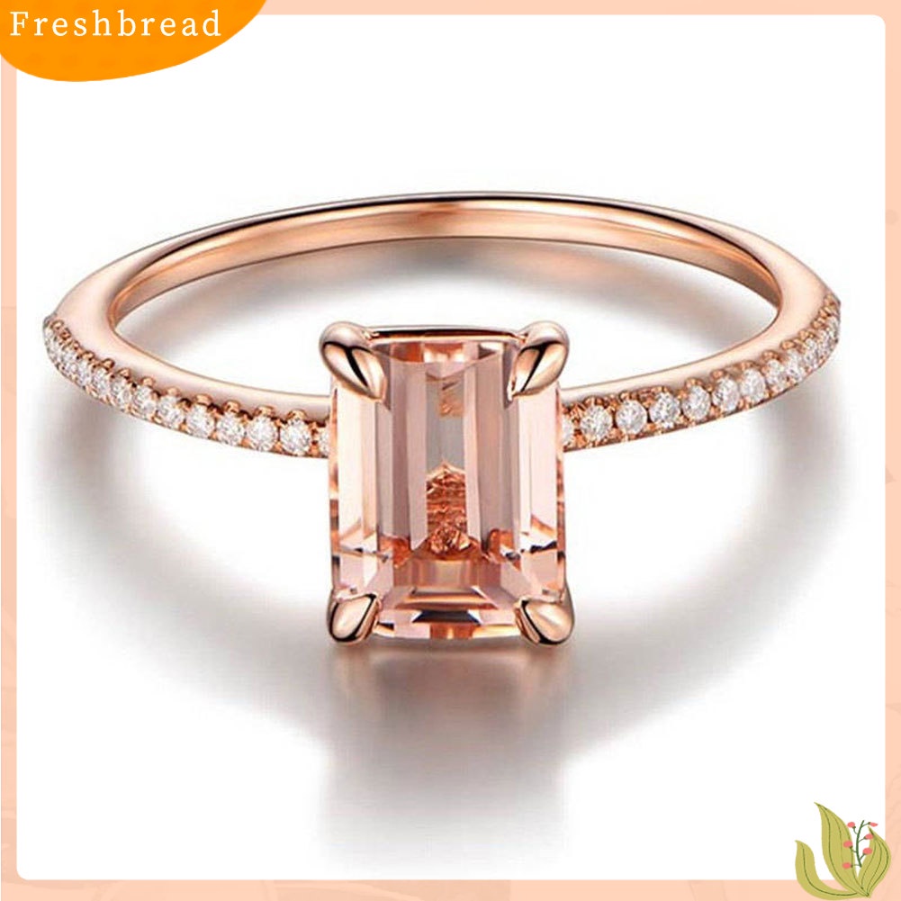 &lt; Freshbread &gt; 2 Pcs Indah Rose Gold Cincin Anniversary Wanita Perhiasan Hadiah Pesta Ulang Tahun