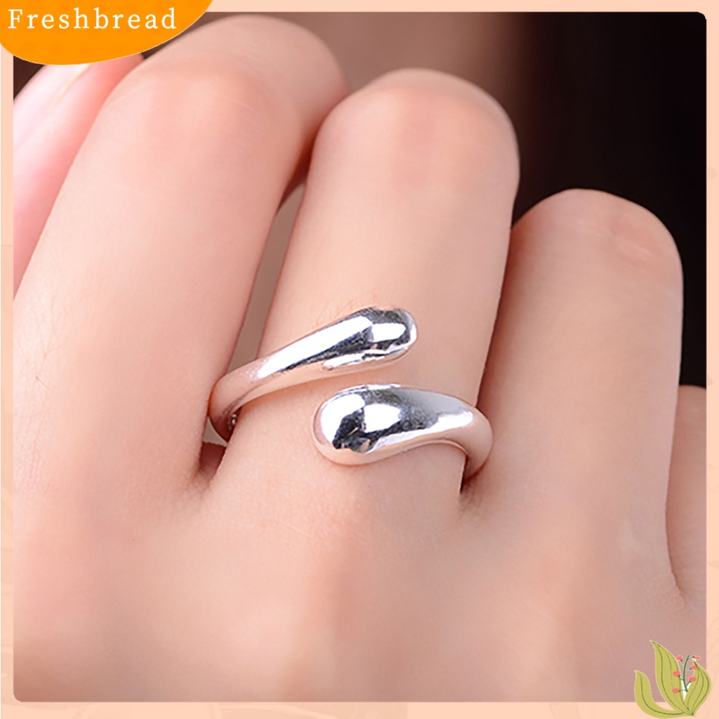 &lt; Freshbread &gt; Wanita Fashion Punk Perak Berlapis Halus Band Adjustable Cincin Perhiasan Hadiah