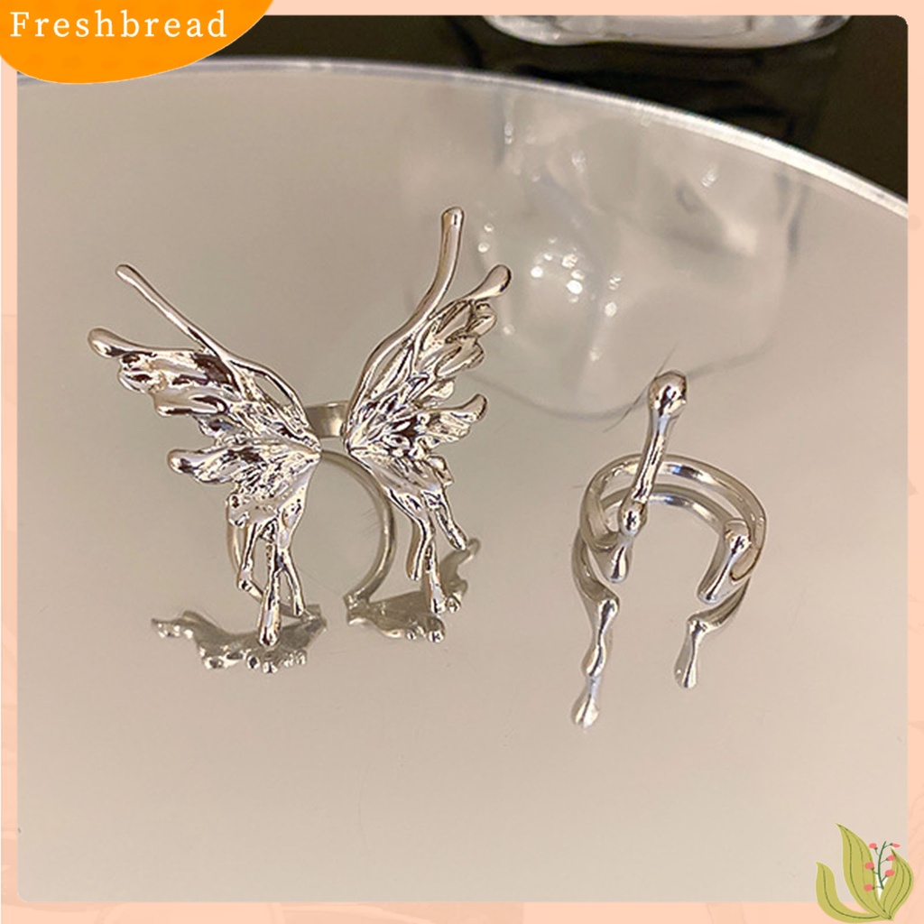 &lt; Freshbread &gt; Wanita Cincin Butterfly Pembukaan Berlebihan Adjustable Cincin Jari Berbentuk Tetesan Air Untuk Pacaran