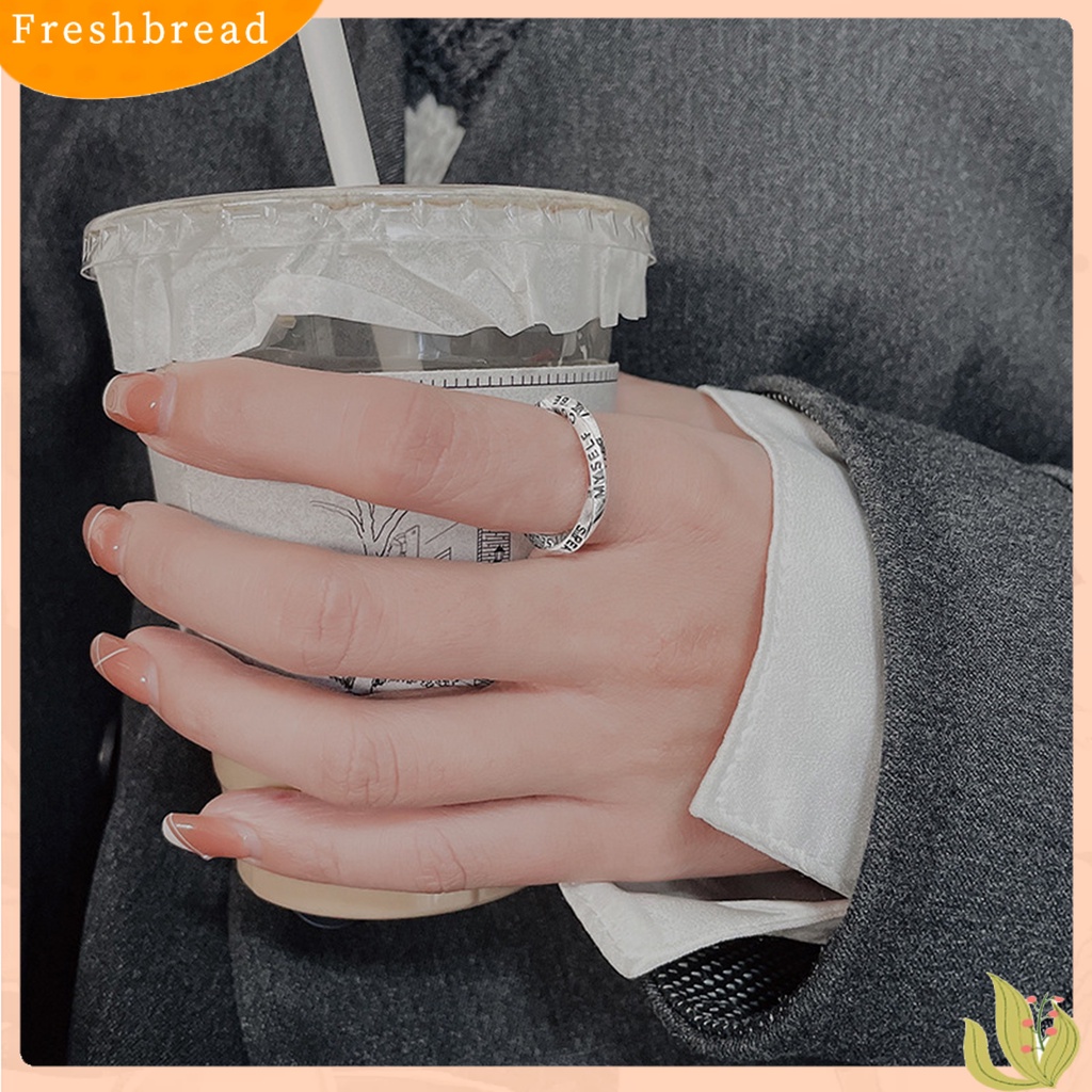 &lt; Freshbread &gt; 1Pc Cincin Huruf Inggris Simple Indah Sehari Hari Memakai Tembaga Memutar Tidak Teratur Wanita Ring Untuk Perjamuan