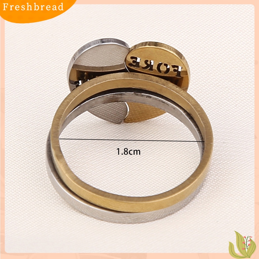 &lt; Freshbread &gt; 2Pcs/Set Cincin Fashion Indah Alloy Stackable Heart Decor Couple Ring Untuk Kehidupan Sehari-Hari