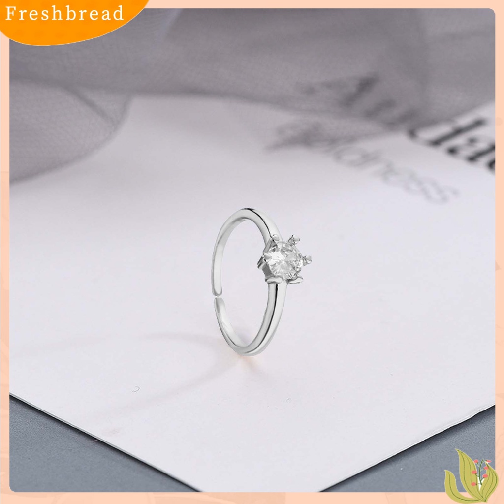 &lt; Freshbread &gt; Cincin Jari Electroplating Adjustable High Gloss Charming Cubic Zirconia Dress Up Hypoallergenic Bright Luster Terbuka Cincin Wanita Perhiasan