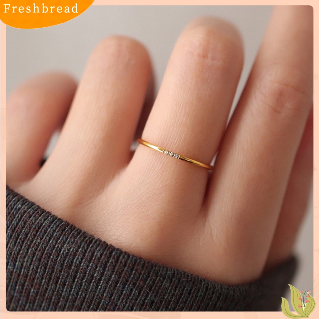 &lt; Freshbread &gt; Cincin Wanita Warna Hidup Tahan Karat Titanium Steel Wanita Upacara Pernikahan Cincin Berkilau Untuk Perempuan