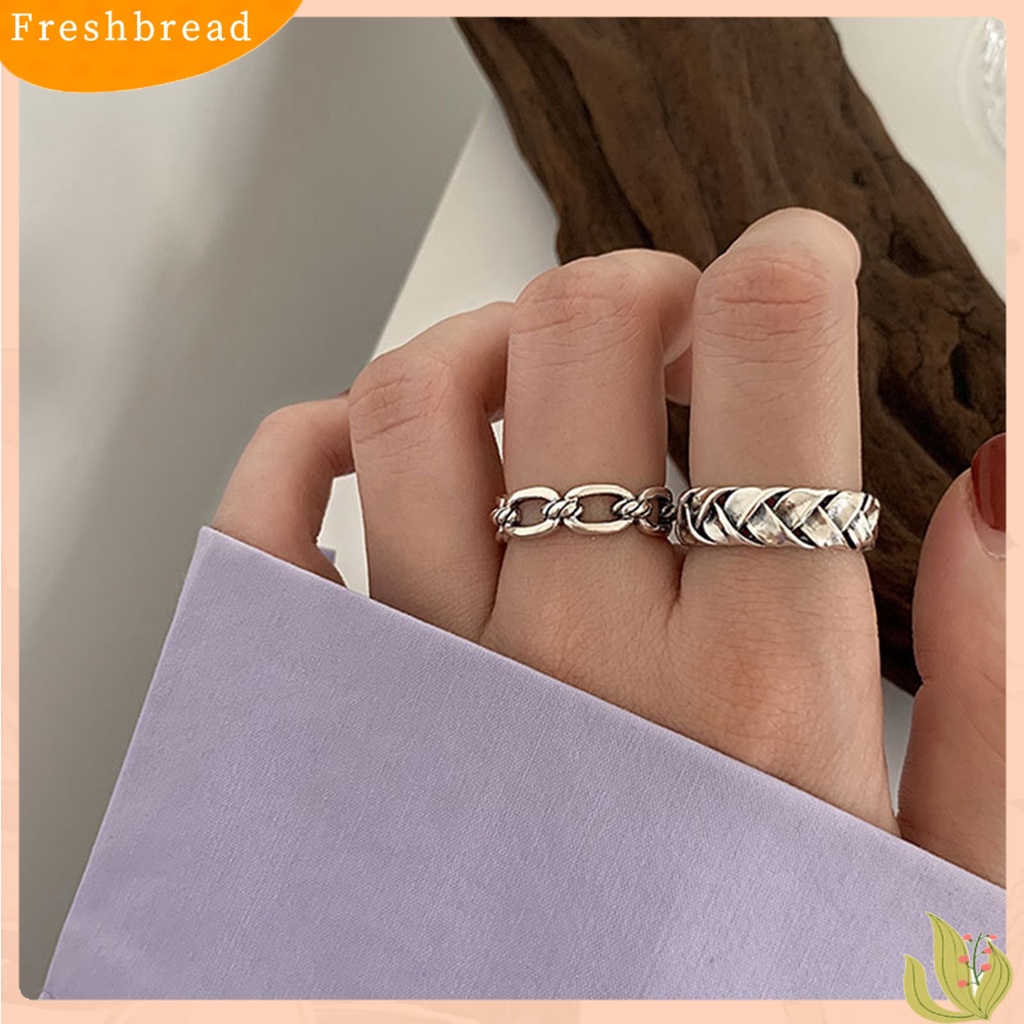 &lt; Freshbread &gt; Cincin Terbuka Dapat Disesuaikan Bentuk Kreatif Berlapis Perak Cincin Terbuka Tahan Luntur Perhiasan Fashion Untuk Wanita