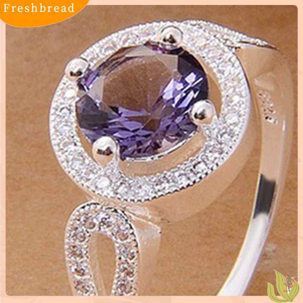 &lt; Freshbread &gt; Wanita Fashion Cubic Zirconia Tergabung Pertunangan Pernikahan Jari Cincin Perhiasan Hadiah